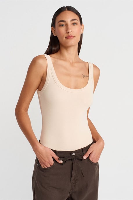Ärmelloser gerippter Baumwollmischung Body - Image 4