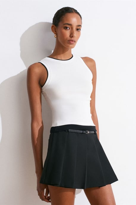Ärmellose gerippte Baumwollbluse - Image 3