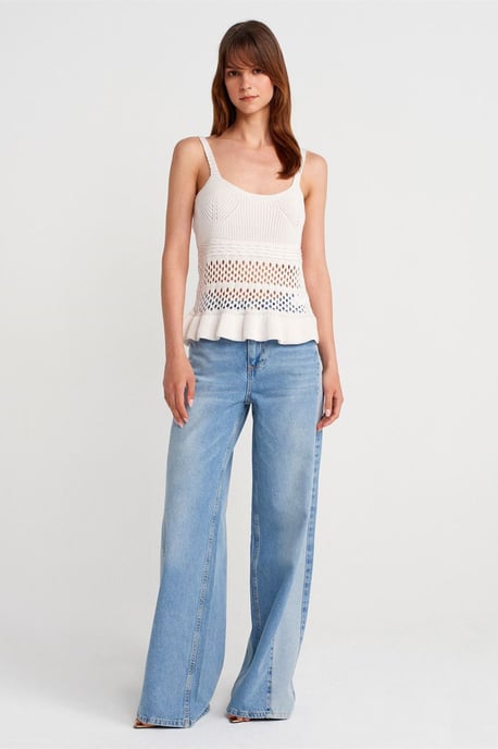 Tailliertes Rippenstrick-Cami-Bluse - Image 4