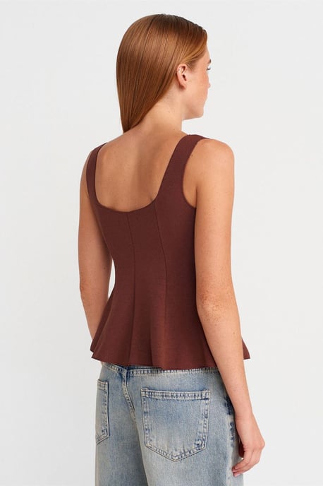 Figurbetonte ärmellose Peplum-Bluse - Image 2