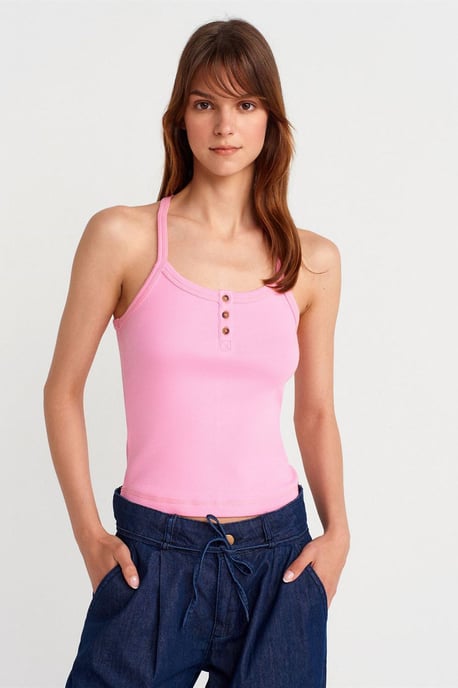 Schmale Passform Rippstrick Cami-Bluse - Image 1