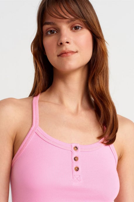 Schmale Passform Rippstrick Cami-Bluse - Image 3