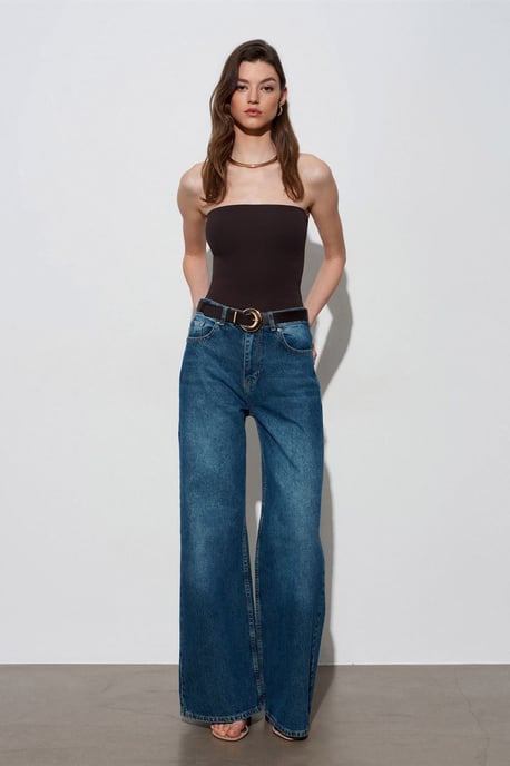 Trägerlose Slim-Fit-Jersey-Bluse - Image 4
