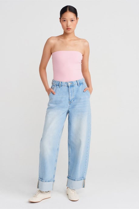 Trägerlose Slim-Fit-Jersey-Bluse - Image 3