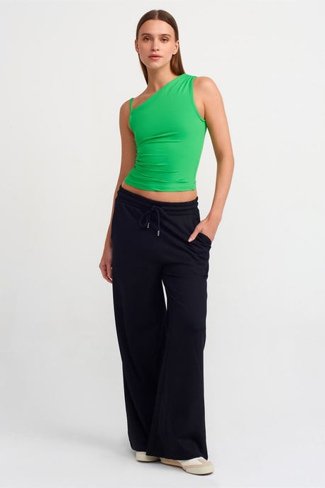Ärmellose Cropped-Bluse mit asymmetrischem Kragen - Image 3