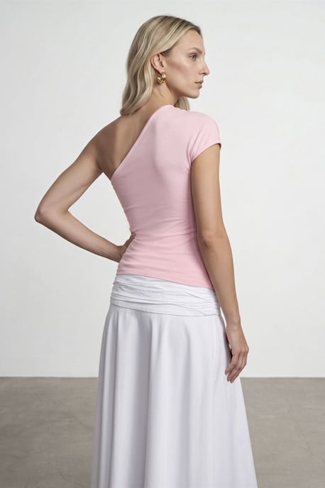 Slim Fit Off-Shoulder-Jerseybluse mit Bindedetail - Image 2