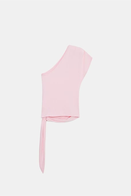Slim Fit Off-Shoulder-Jerseybluse mit Bindedetail - Image 6