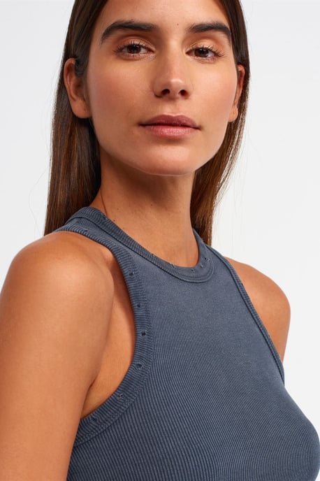 Ärmellose gerippte Strickbluse - Image 4