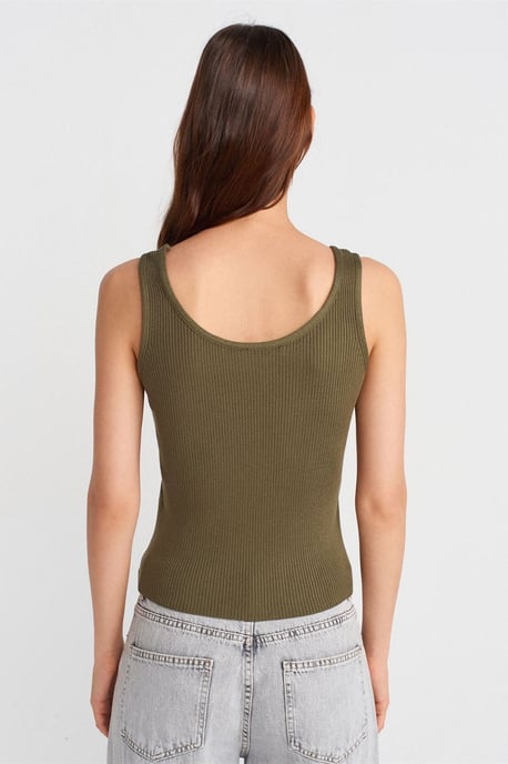 Rippstrick Ärmellose Cami Bluse - Image 2