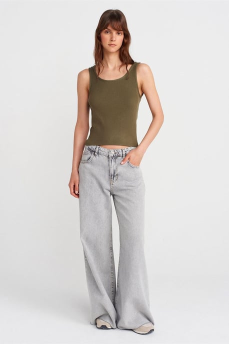 Rippstrick Ärmellose Cami Bluse - Image 4