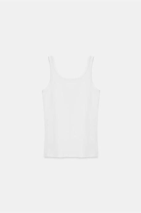 Dilvin Ärmellose Slim-Fit-Jersey-Bluse - Weiß - Image 6