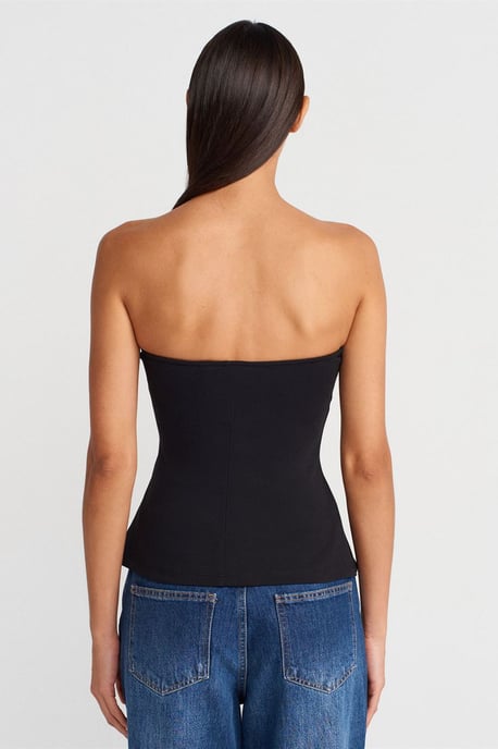 Trägerlose Slim-Fit Bandeau-Bluse - Image 2