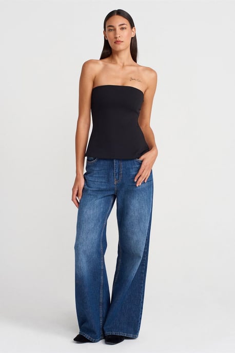 Trägerlose Slim-Fit Bandeau-Bluse - Image 3