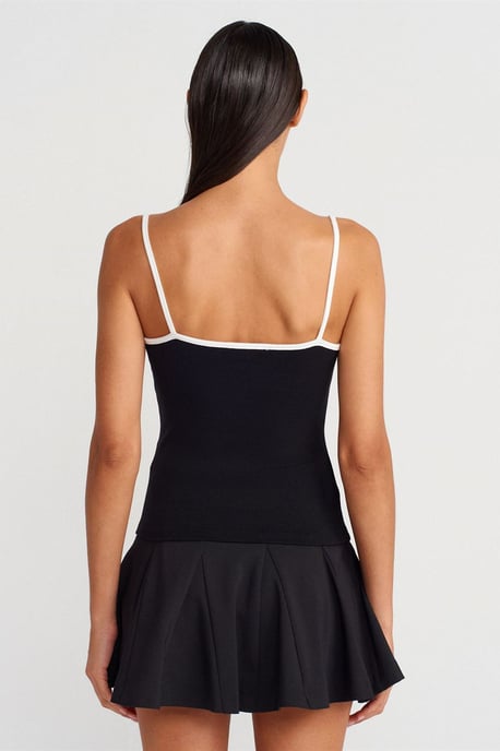 Farbblock Ripp-Ärmellose Bluse - Image 2