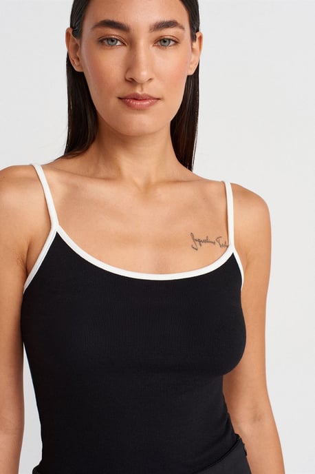 Farbblock Ripp-Ärmellose Bluse - Image 3