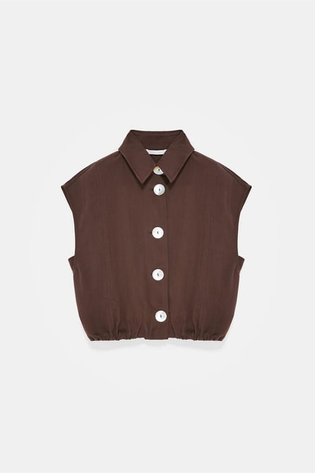 Ärmellose Tencel-Crepe-Bluse - Image 5