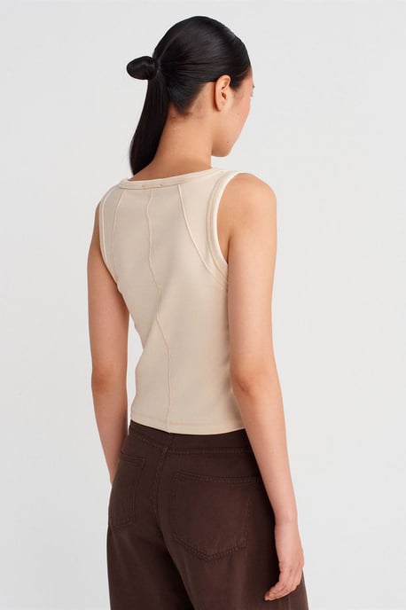 Damen Rippstrick Baumwolle Cami Bluse - Image 2
