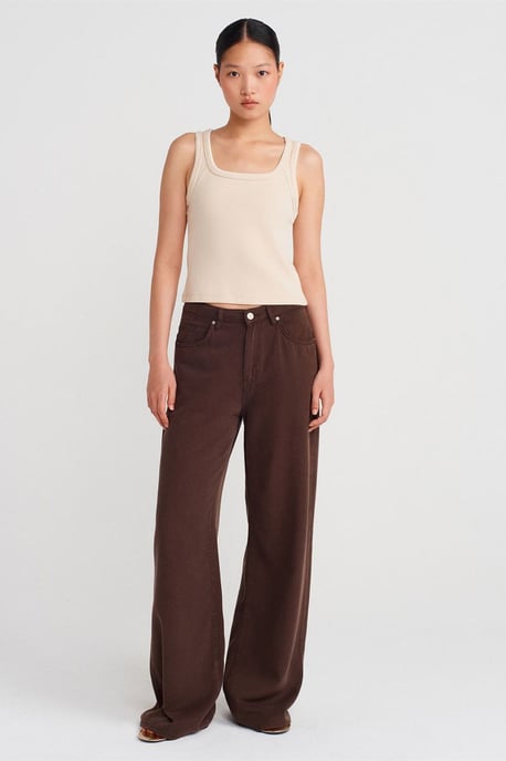 Damen Rippstrick Baumwolle Cami Bluse - Image 3