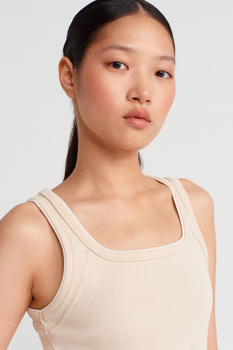 Damen Rippstrick Baumwolle Cami Bluse - Image 4