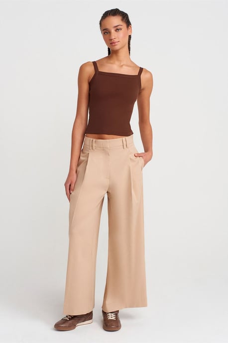 Rippstrick-Baumwoll-Cami-Bluse mit rechteckigem Ausschnitt - Image 4