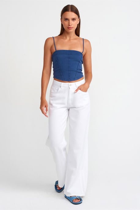 Geripptes Quadrat-Ausschnitt Crop Top - Image 3