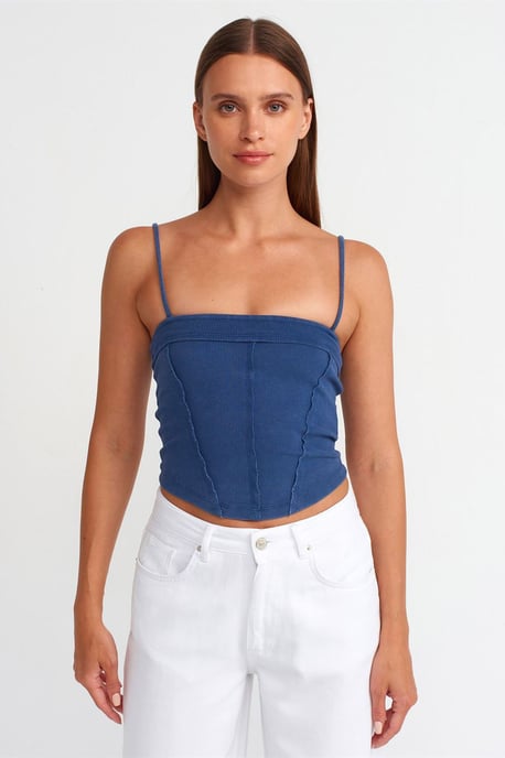 Geripptes Quadrat-Ausschnitt Crop Top - Image 4