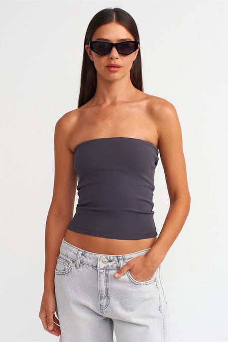 Trägerlose Bodycon Bandeau-Bluse - Image 1