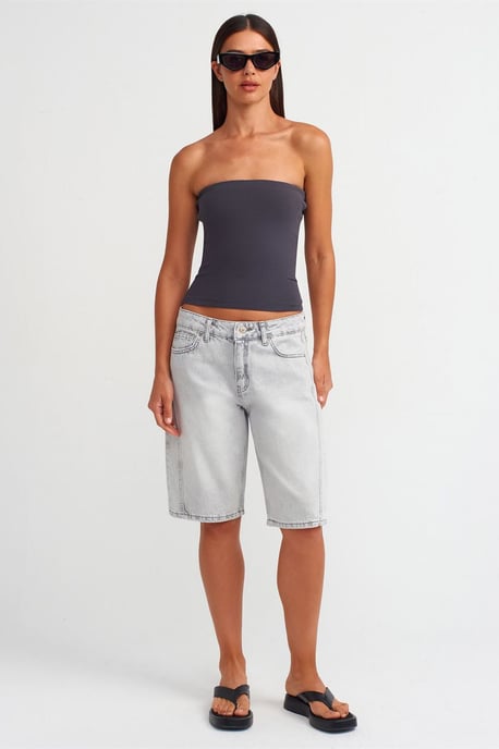 Trägerlose Bodycon Bandeau-Bluse - Image 3