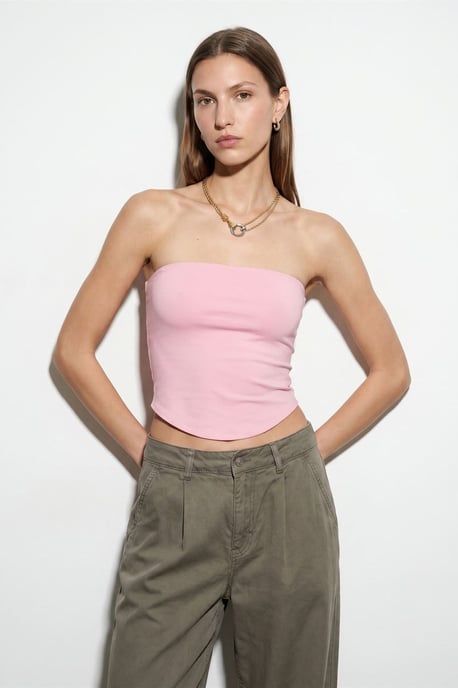Damen Bügelose Crop Bandeau-Top - Image 1