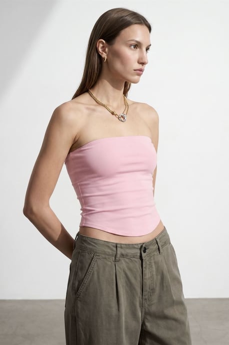 Damen Bügelose Crop Bandeau-Top - Image 3
