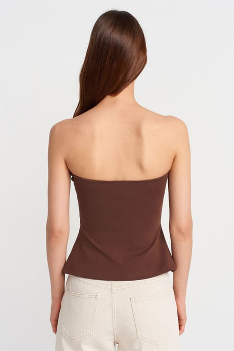 Trägerlose Slim-Fit Bandeau-Bluse - Image 2