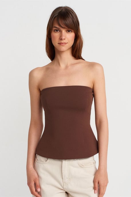 Trägerlose Slim-Fit Bandeau-Bluse - Image 3