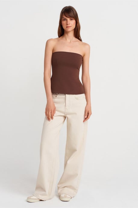 Trägerlose Slim-Fit Bandeau-Bluse - Image 4