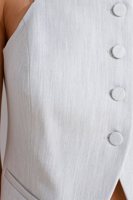 Ärmellose Bluse mit quadratischem Ausschnitt und Knöpfen - Image 4
