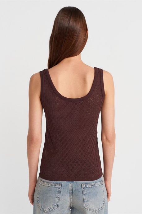 Strukturierte Rippen-Ärmellose Bluse - Image 2