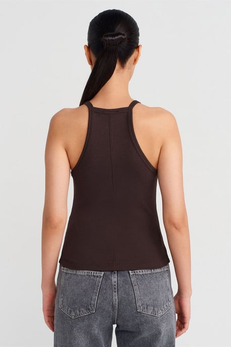 Schmale Passform Rippstrick Cami-Bluse - Image 2