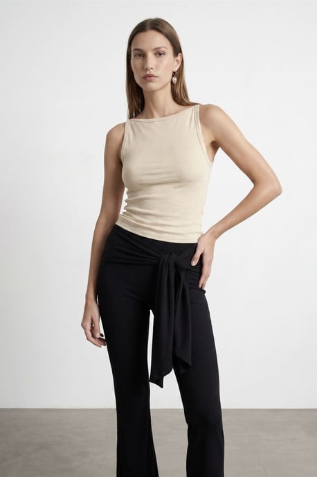 Rippene Baumwoll-Halterbluse - Image 2