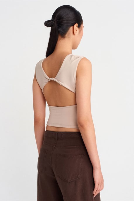 Damen Slim-Fit Cut-out Crop-Bluse - Image 2