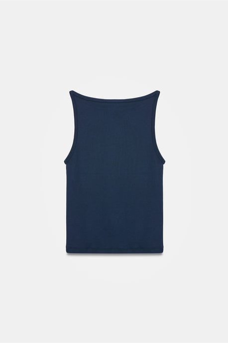 Rippige Halter-Neck Slim-Fit Bluse - Image 6