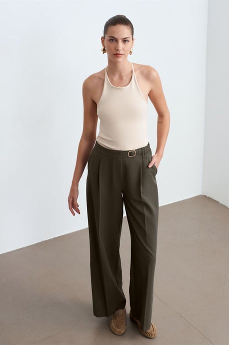 Schlanke Passform Halterneck Jersey Bluse - Image 4