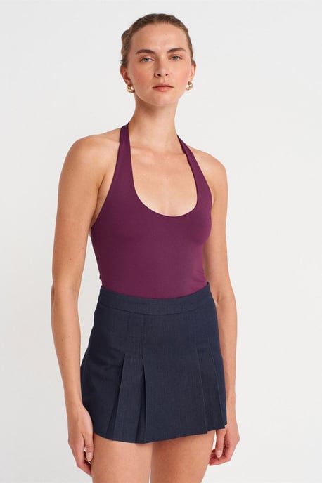 Slim Fit Halter-Neck Cut-Out-Top - Image 1