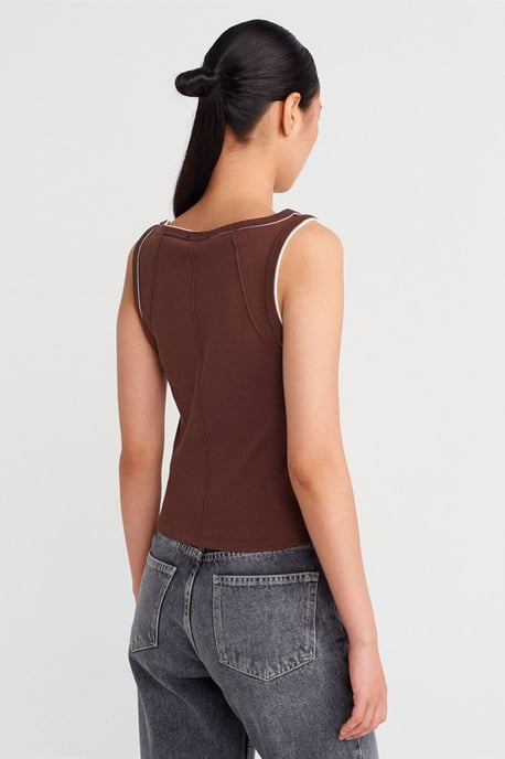 Damen Rippstrick Baumwolle Cami Bluse - Image 2