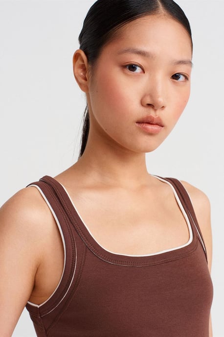 Damen Rippstrick Baumwolle Cami Bluse - Image 4