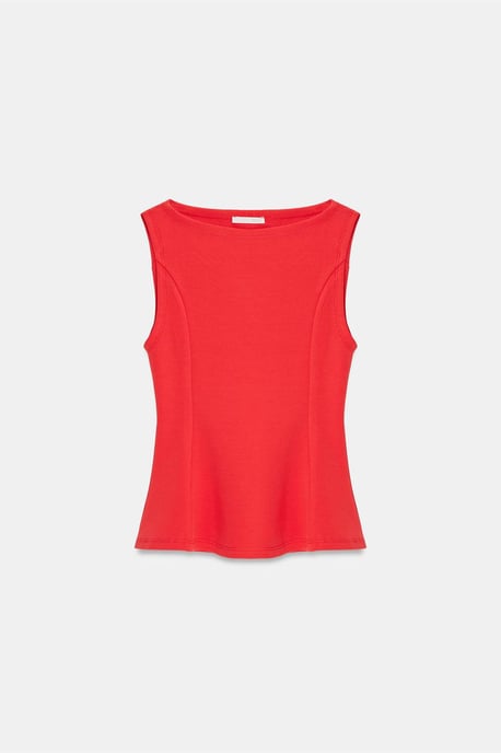 Figur betonte ärmellose Peplum-Bluse - Image 5