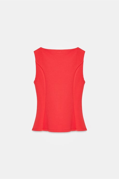 Figur betonte ärmellose Peplum-Bluse - Image 6