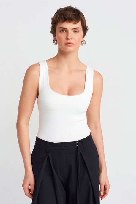 Ärmellose Slim-Fit Jersey-Bluse mit Quadrat-Ausschnitt - Image 1