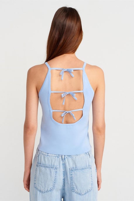 Slim Fit Halter-Strickbluse mit Schleifendetail - Image 2