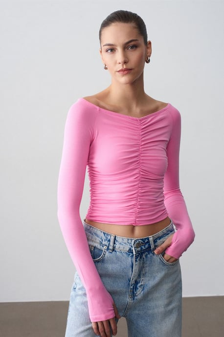Schulterfreies Crop-Top-Bluse - Image 3