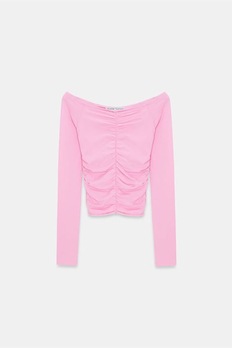 Schulterfreies Crop-Top-Bluse - Image 4