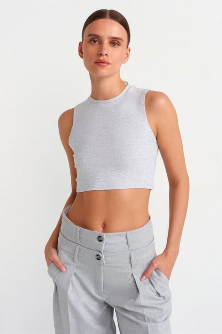 Rippstrick Baumwolle Crop Top - Image 1